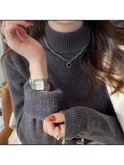 MISS MOSA BY AKANKSHA - Grey Dublo Fleece Lined Sweater