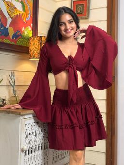 Tandul - Maroon Women Co-ord Set
