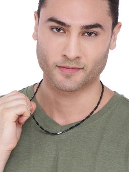 Yellow Chimes - Rice Seed Pattern Black-tone Neck Chain