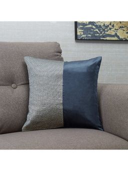 HomeTown - Manhattan Zari Embroidered Cushion Cover 40 x 40 Cm in Charcoal Colour
