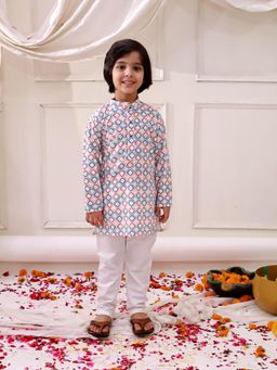 KID1 - Multi-Color Embroidered Thread Kurta & Pyjama