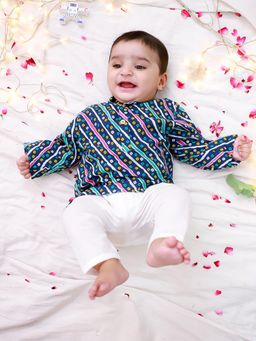KID1 - Blue Lehar Kurta & Pyjama