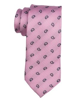 The Tie Hub - Pink Paisley 100 Perc Silk Necktie