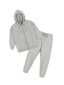 KiddoPanti - Boys Grey Solid Hoodie And Track Pant