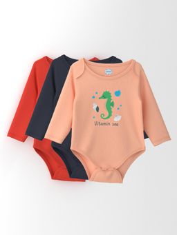 Nautinati - Infants Cotton Ocean Print Bodysuit (Pack of 3)
