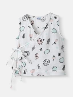 Nautinati - Boys Cotton Bird Printed V-neck Sleeveless Jabla