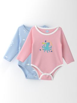 Nautinati - Girls Cotton Printed Bodysuit (Pack of 2)