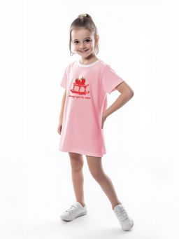 Nautinati - Girls Graphic Print, Cotton Circus Act Theme T-shirt Dress