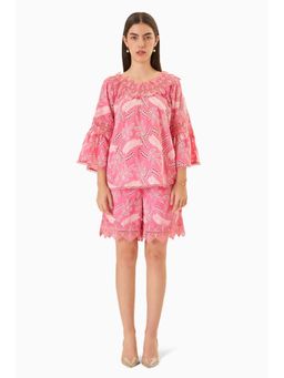 MIRIPRET - Pink Berry Printed Top With Shorts (Set of 2)