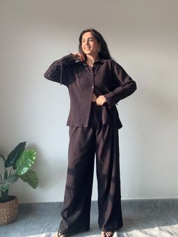 SPELL BY SMOKESHOW - Rooh Textured Black Co-Ord (Set of 2)