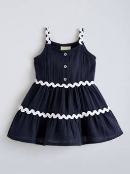 Hopscotch - Strappy Lace Trim Casual Dress