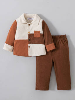 Hopscotch - Cut And Sew Colorblock Pant Set