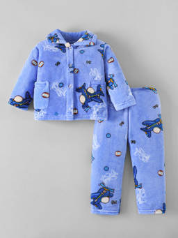 Hopscotch - Aeroplane Textured T-Shirt And Pajama