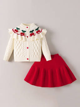 Hopscotch - Cherry Applique Skirt Set