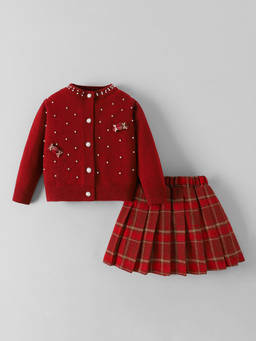 Hopscotch - Pearl Checkered Skirt Set