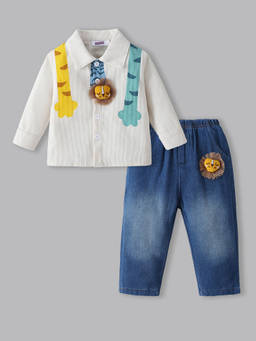 Hopscotch - Lion Applique Jeans Set