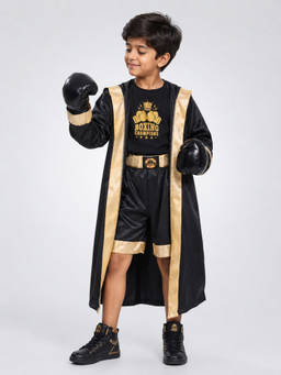 Little Surprise Box - Black And Gold Boxer Halloween Costume Fancy Dress Up