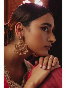 KARISA DESIGNS - Dhara Silver Earrings with Gold Finish