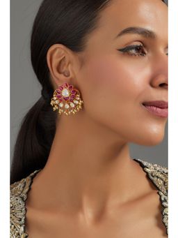 KARISA DESIGNS - Red Lotus Moissanite Earrings