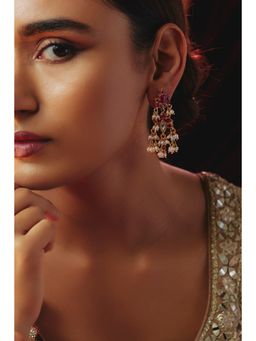 KARISA DESIGNS - Loka Kundan Stone Earrings with Pearls