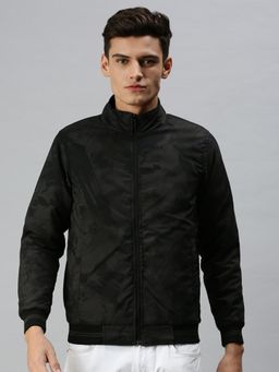 SHOWOFF - Men Casual Solid Reversible Black Jacket