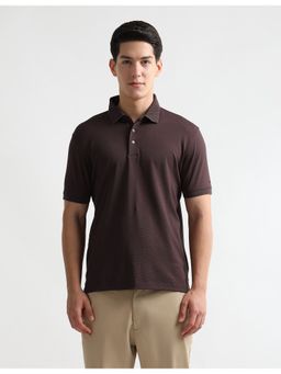 Arrow - Men's Textured Premium Formal Polo T-Shirt - Brown