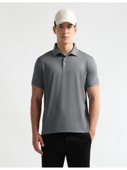 Arrow - Men's Textured Premium Formal Polo T-Shirt - Grey
