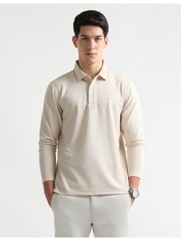 Arrow - Men's Solid Premium Formal Polo T-Shirt - Beige