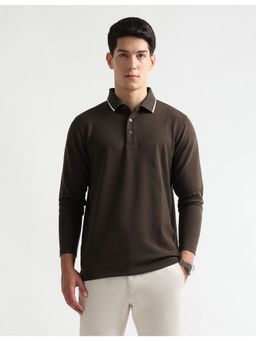Arrow - Men's Solid Premium Formal Polo T-Shirt - Brown