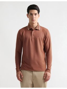 Arrow - Men's Solid Premium Formal Polo T-Shirt - Rust