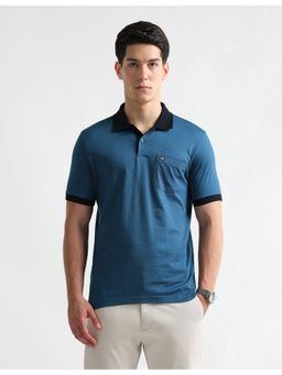 Arrow Sports - Men's Printed Regular Fit Polo T-Shirt - Blue