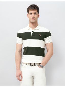 U.S. Polo Assn. Denim Co. - Men's Colourblocked Regular Fit Polo T-Shirt - Green