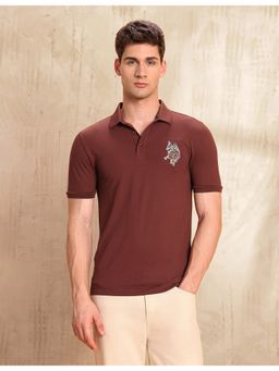 U.S. Polo Assn. Denim Co. - Men's Embroidered Legend Of Horseshoe Polo T-Shirt - Maroon