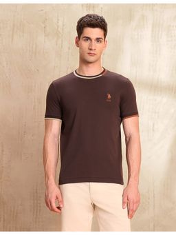 U.S. POLO ASSN. - Men's Solid Slim Fit T-Shirt - Brown