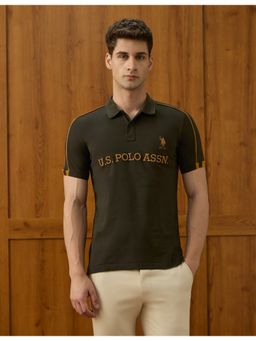 U.S. POLO ASSN. - Men's Brand Equestrian Aisle Theater Polo T-Shirt - Green