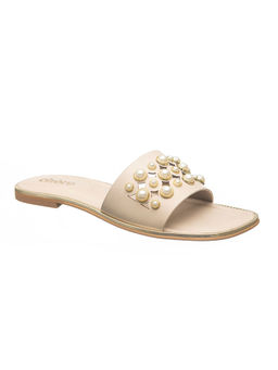CHERE - Slip On Flats with Peral Accent