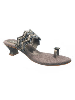CHERE - Jazzy Grey Toe-Ring Embellished Heels