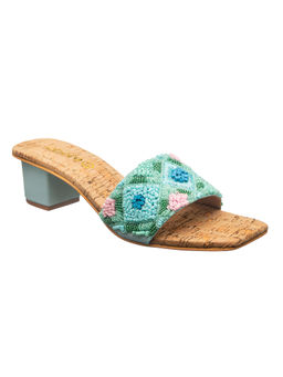 CHERE - Ocean Hues Finely Work Slip-On Slider Heels
