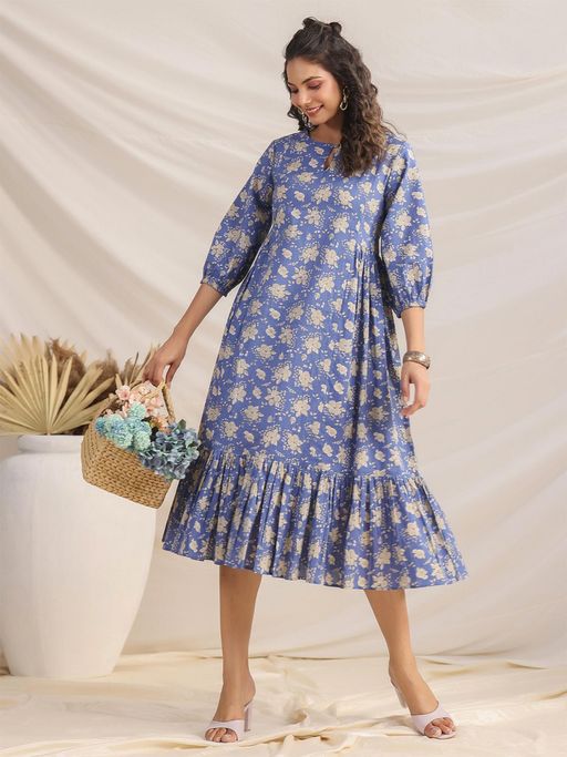 janasya cotton dress Janasya Women's Cotton Off White Floral Print Casual Wear Summer Dress for Women at Amazon Women's Clothing store