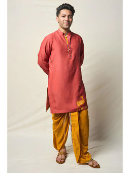 UDD DESIGN - Mriga Gati Rust Printed Dhoti and Kurta