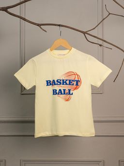 Purple United Kids - Boys Lemon Yellow Typography T-shirt