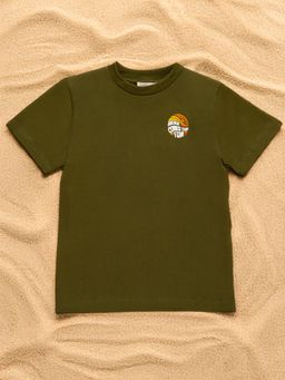 Purple United Kids - Boys Olive Typography T-shirt