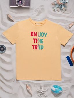 Purple United Kids - Boys Peach Typography T-shirt