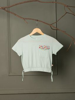 Purple United Kids - Girls Blue Embroidered Top