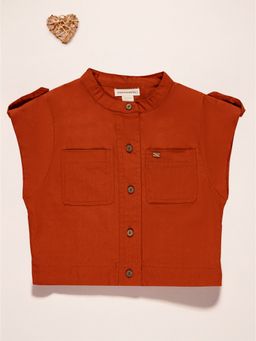 Purple United Kids - Girls Orange Solid Top