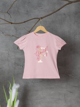 Purple United Kids - Girls Pink Printed T-shirt