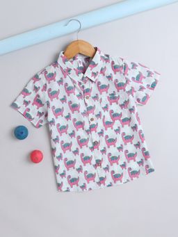 The Magic Wand - All Over Printed Half Sleeves Shirt- Pink