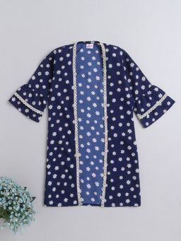 The Magic Wand - Navy Blue All Over Printed Shrug