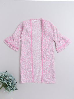 The Magic Wand - Pink All Over Floral Print Shrug