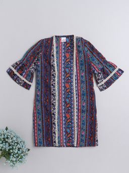 The Magic Wand - Navy Blue All Over Paisley Print Shrug